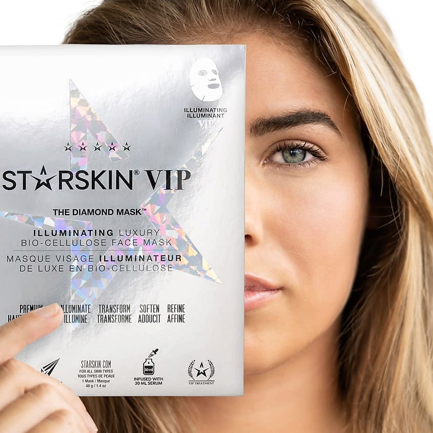 STARSKIN Маска для лица биоцеллюлозная придающая сияние "Сияющий бриллиант" – фото 2