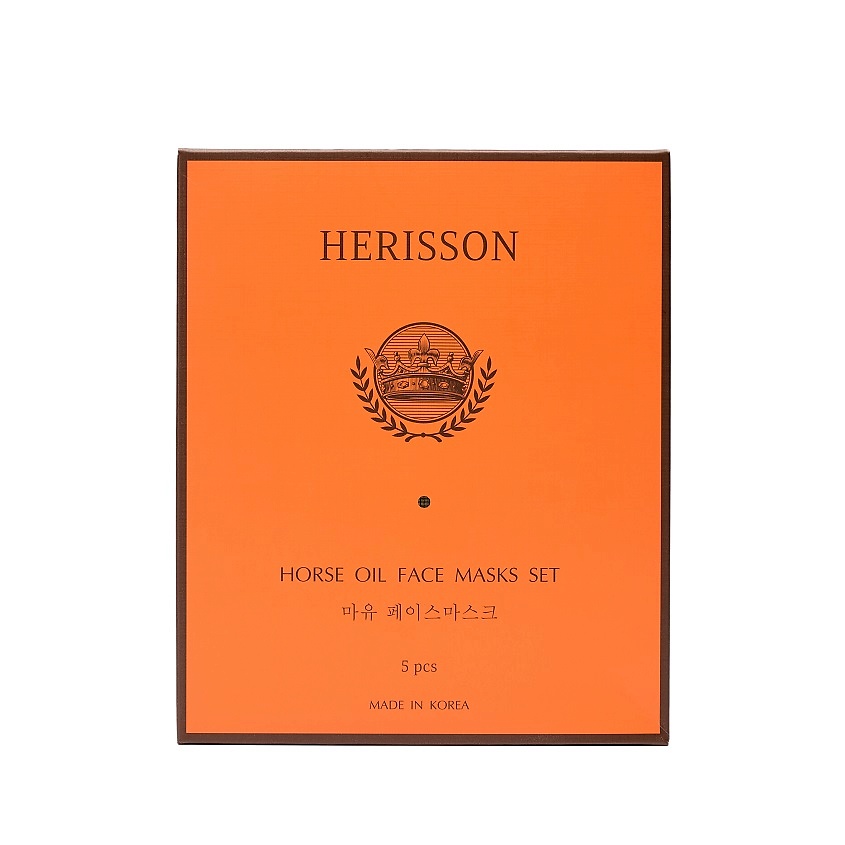HERISSON Набор питательных тканевых масок "с лошадиным жиром" для лица Horse Oil Face Masks Set – фото 2