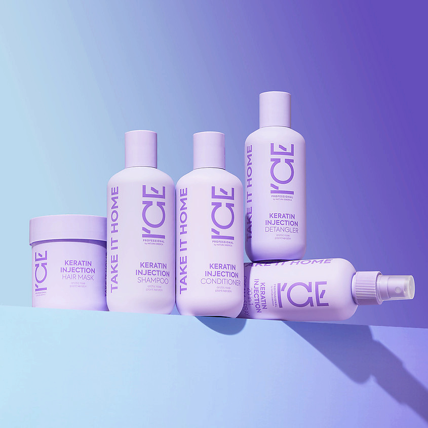 ICE BY NATURA SIBERICA Кератиновая маска для повреждённых волос Keratin Injection Hair Mask – фото 5