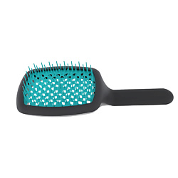 Щетка вентилируемая для объёмной укладки чёрно-бирюзовая Curvy Line
