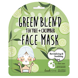 Маска для лица тканевая с экстрактом зеленого чая и огурца Green Blend Face Mask