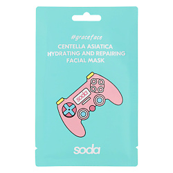 SODA Тканевая маска для лица "увлажняющая и восстанавливающая с центеллой"