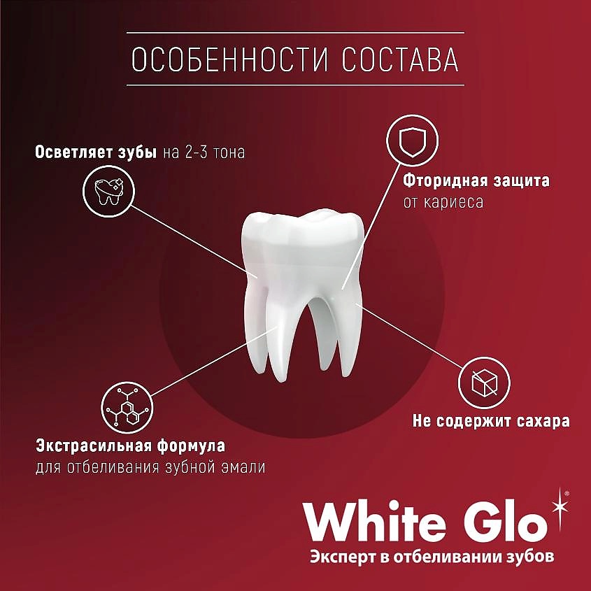 WHITE GLO Зубная паста профессиональный выбор, отбеливающая – фото 3