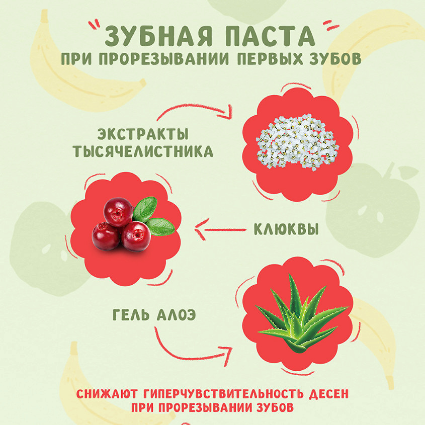 SPLAT Натуральная детская зубная паста "Яблоко-банан" в комплекте с детской зубной щеткой-напальчником Baby Apple-Banana – фото 6