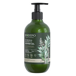 Гель для душа с эфирными маслами чайного дерева и розмарина Shower Gel With Tea Tree And Rosemary Essential Oils