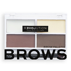 Палетка теней для бровей, воск для фиксации бровей Colour Cult Brow Palette