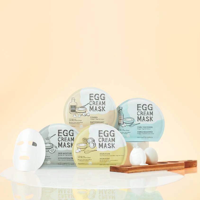 TOO COOL FOR SCHOOL Яичная маска для лица сужающая поры Egg – фото 3