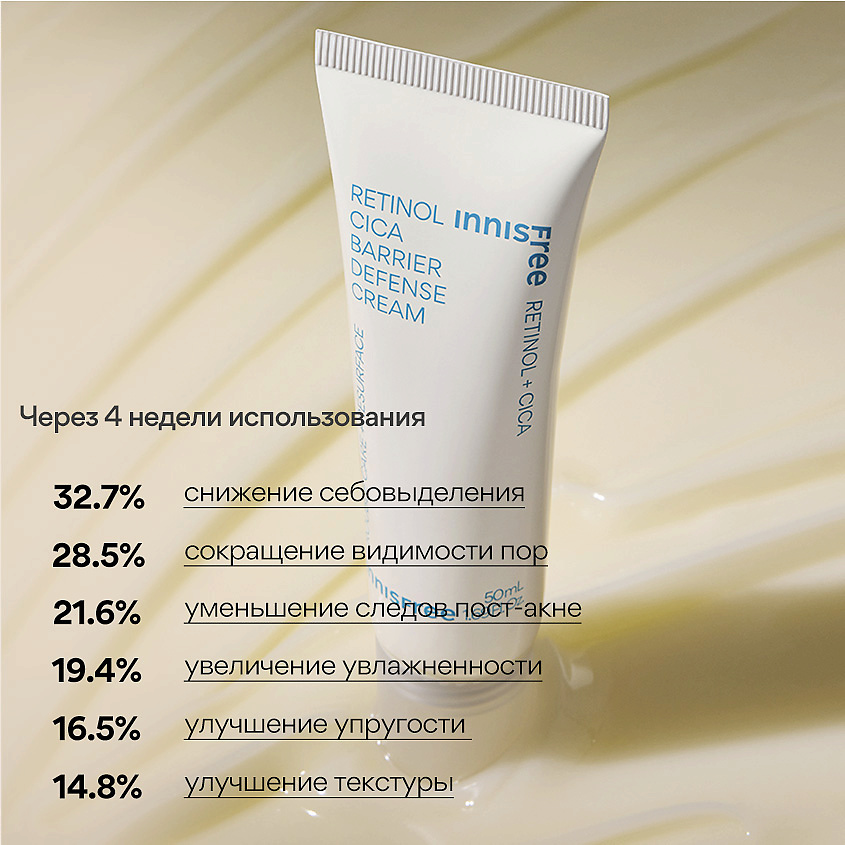 INNISFREE Корректирующий крем с ретинолом и центеллой азиатской для ухода за кожей, склонной к акне Retinol Cica – фото 5