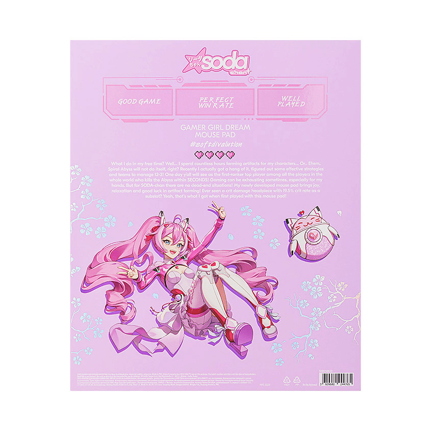 SODA Chan Коврик для мыши Gamer Girl Dream #softdivalution – фото 2