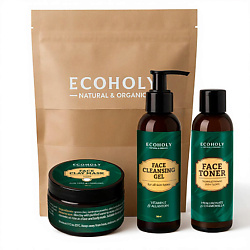 Набор средств для смешанной кожи (Тоник для лица + Глина белая + Гель для умывания успокаивающий с витамином Е)