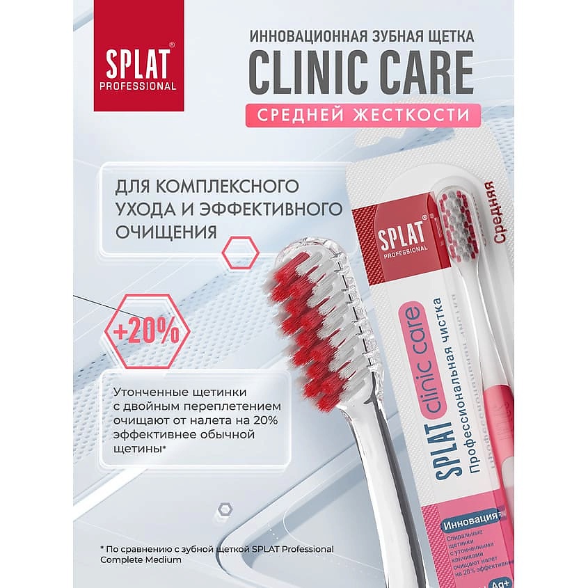SPLAT Инновационная зубная щетка средней жесткости Professional Clinic Care – фото 4