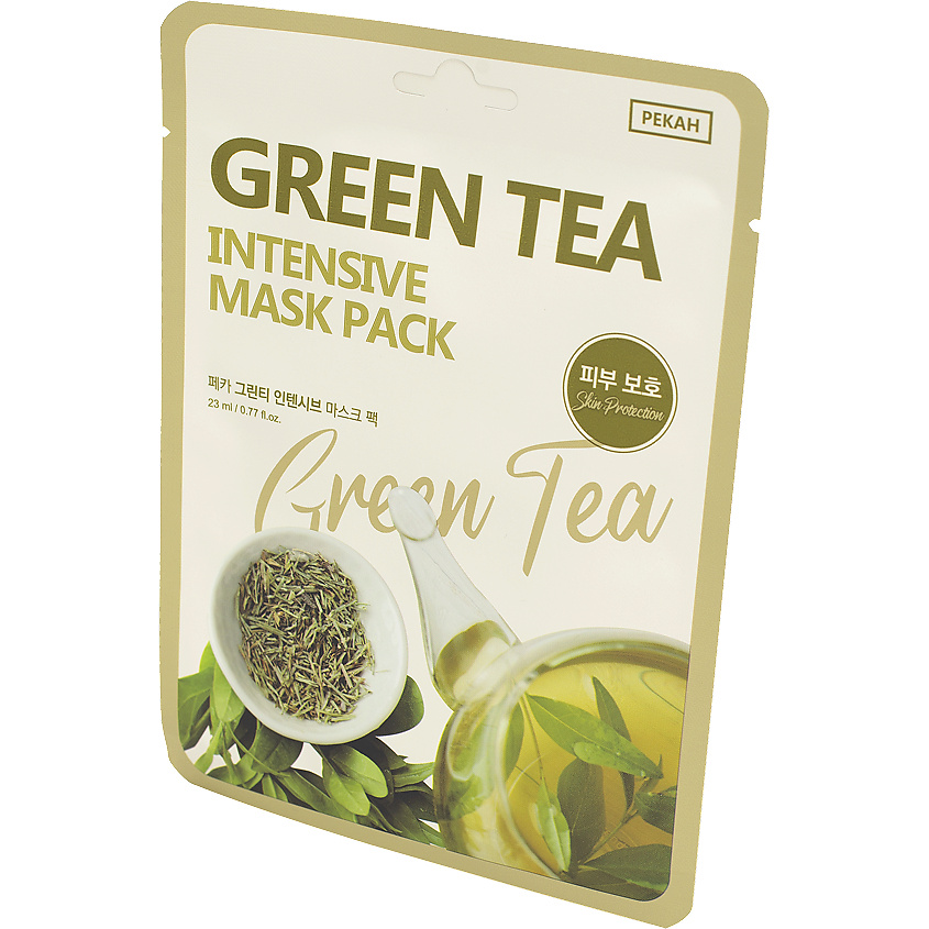 PEKAH Тканевая маска с экстрактом Зеленого чая Green Tea Intensive Mask Pack – фото 3