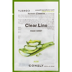 CONSLY Увлажняющая тканевая маска с экстрактом алоэ Clear Line Mask Sheet