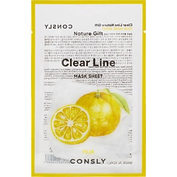 CONSLY Освежающая тканевая маска с экстрактом юдзу Clear Line Mask Sheet
