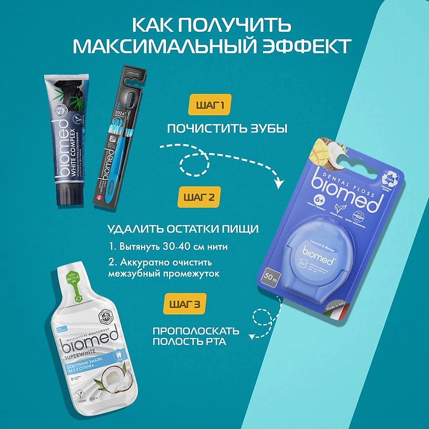 BIOMED Комплексная зубная паста "Отбеливание с углем" Charcoal Whitening – фото 8