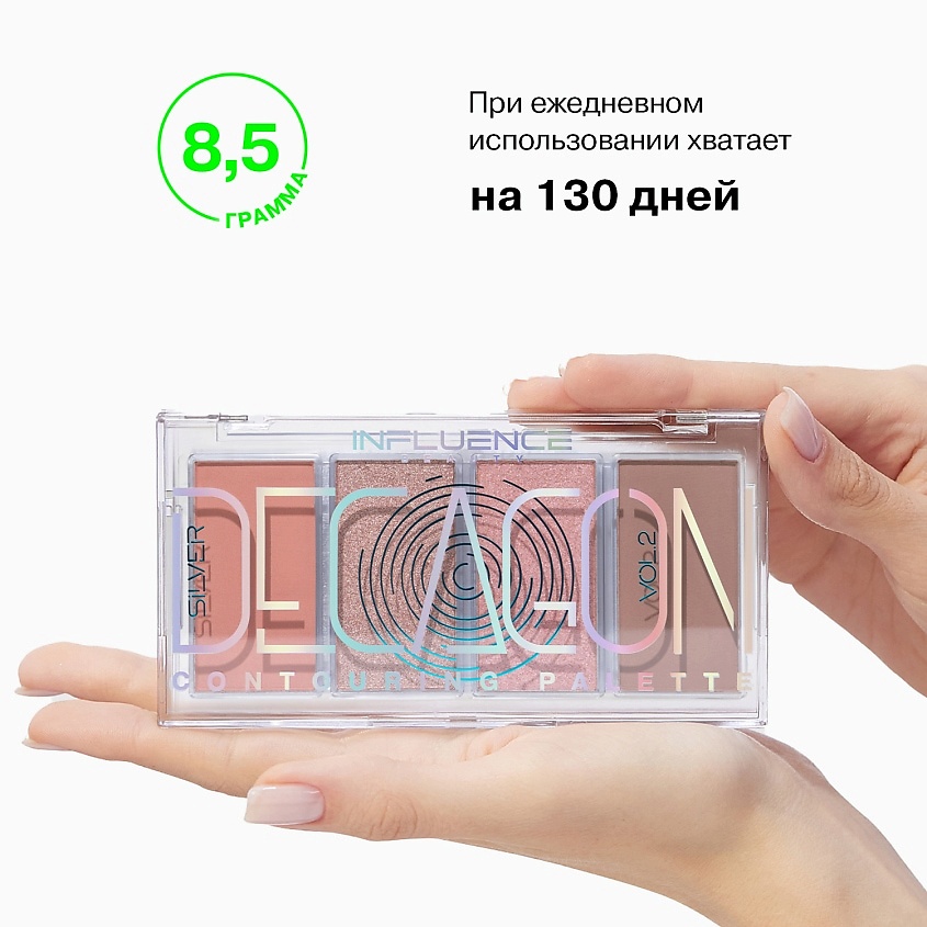 INFLUENCE BEAUTY Палетка для контуринга Silver Decagon – фото 6